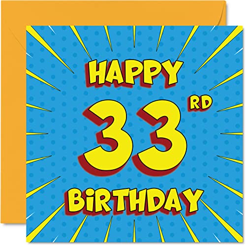 Comprar Divertidas tarjetas cumpleaños número 33 para hombres y mujeres cómics tarjeta feliz cumpleaños para hija hermana hermano papá mamá hijo primo tía tío tarjetas Regalos felicitación 145 mm x 145 mm tarjeta cumpleaños 33 Top Precio 2024 | regaloscumple.com