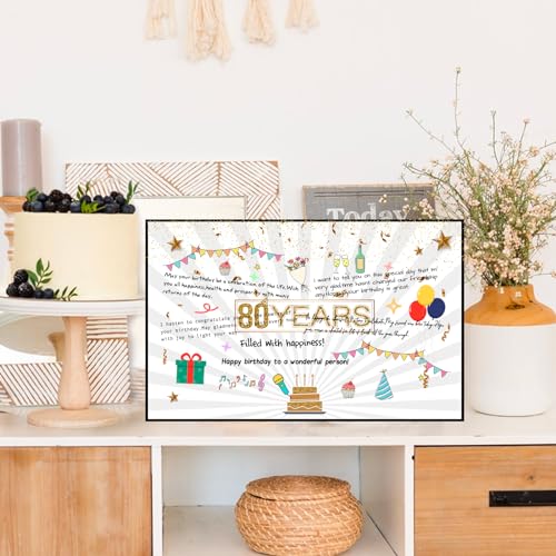 Ofertas de última hora Cumpleaños Postal Original Grande Carta Felicitaciones Regalo Feliz 80 Años a
