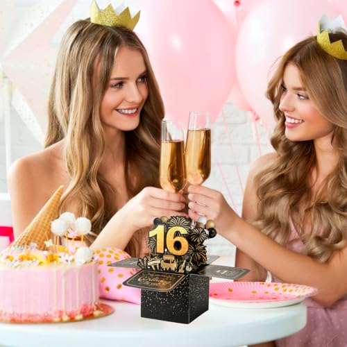 Dónde comprar en España BOFUNX Tarjeta de Felicitación Cumpleaños 16 Años Pop Up 3D Emergente Regalo Original Creativo para Feliz a Familias Amigos