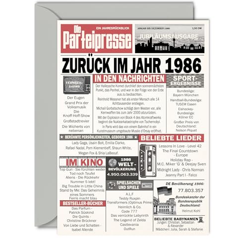 Comprar Stuff4 38 tarjetas cumpleaños para hombres BlackFriday y mujeres - Regreso en el año 1986 - 38 tarjetas felicitación cumpleaños aniversario boda vintage nacido 1986 A5 Ofertas 2024 | regaloscumple.com