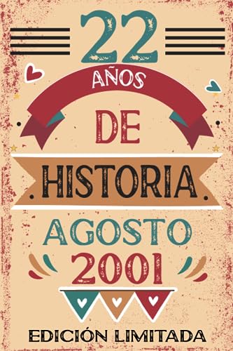 Consigue ahora 22 Años De Historia Agosto 2001: Libro visitas cuaderno 110 páginas felicitaciones idea regalo regalo Para la Catálogo esposa novia mujer La madre Rebajas 2024 | regaloscumple.com
