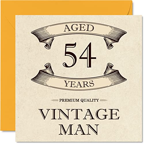 Consigue ahora Tarjetas cumpleaños vintage 54 años para Regalos hombres 54 años divertida tarjeta cumpleaños para colega papá marido novio tío hermano amigo tarjetas felicitación tarjeta 54 Ofertas 2024 | regaloscumple.com