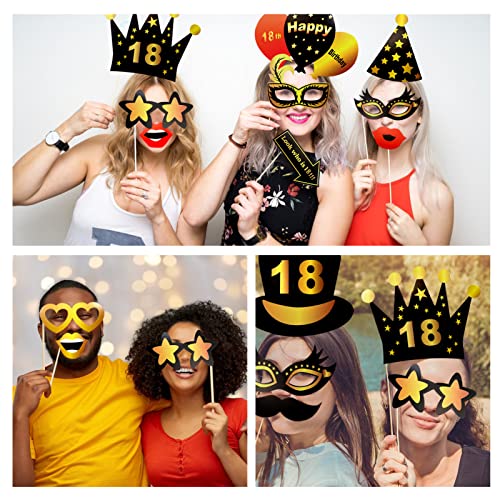 Mejores precios TOAOB 31 Unidades Fotocol 18 Años Photo Booth Props Cumpleaños