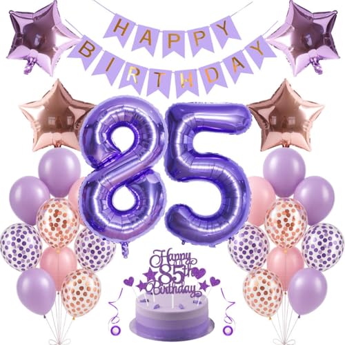 Comprar Jxuzh Decoración para el 85 cumpleaños Mujer Hombre Decoración cumpleaños 85 Regalos Mujer Hombre Globos rosa púrpura Decoración para el 85 cumpleaños Púrpura Oro rosa Decoración para el 85 Rebajas 2024 | regaloscumple.com
