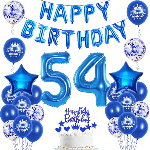 Consigue ahora Globos 54 cumpleaños decoración hombre azul feliz cumpleaños 54th Catálogo cumpleaños fiesta set decoración 54 cumpleaños decoración hombres 54 años Rebajas 2025 | regaloscumple.com