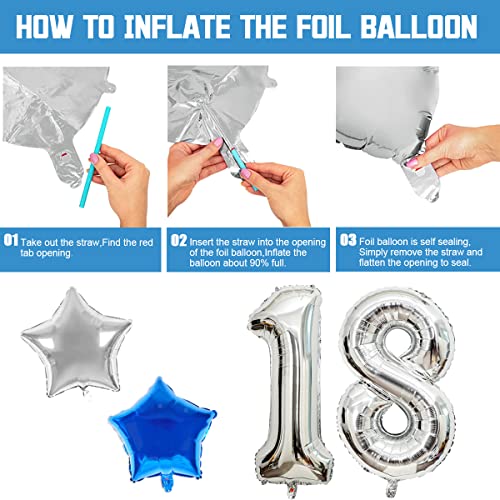 Dónde comprar en España Decoracion Años Globos Cumpleaños Decoraciones Azul 18er Cumpleaños Pancarta Chico Dfiesta 18 Decoracione