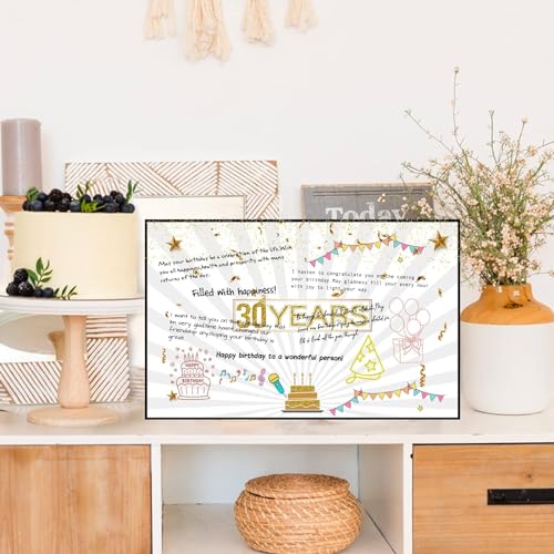 Comprar en Amazon BOFUNX Tarjetas de Felicitación Cumpleaños 30 Años Postal Original Grande Carta Felicitaciones Regalo para Feliz a Familias Amigos 35x27,5cm