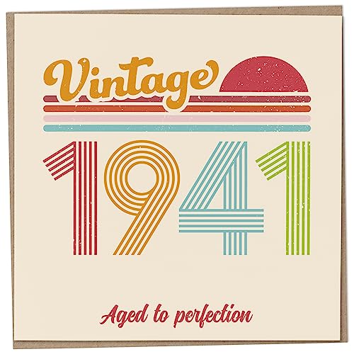 Consigue ahora Tarjeta cumpleaños 82 – Vintage 1941 Aged to Perfection divertida tarjeta felicitación para hombres y mujeres tarjetas cumpleaños para mujeres tarjetas Navidad cumpleaños para hombres tarjeta Rebajas 2023 | regaloscumple.com