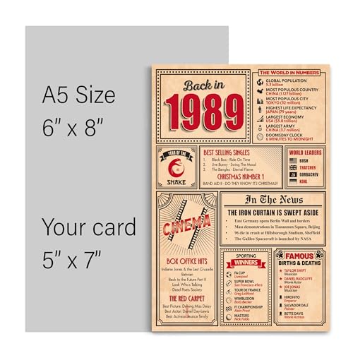 Oferta Flash Tarjeta 34 Tarjeta regreso 1989 este tarjeta hombres mujeres, cumpleaños tarjetas para