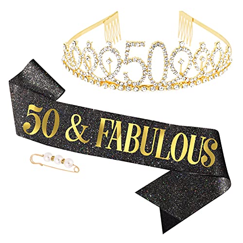 Comprar Tao pipe 50años Corona Cumpleaños Mujer Cinturón Cumpleaños Tiara Corona Regalos Diamantes 50 años Decoración Fiesta Cumpleaños(Oro) Top Precio 2023 | regaloscumple.com