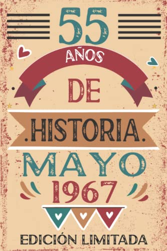 Comprar 55 Años De Historia Mayo 1967: 55 años. Libro visitas cuaderno Cumpleaños 110 páginas felicitaciones idea regalo regalo Para la esposa novia mujer La madre Top Precio 2024 | regaloscumple.com