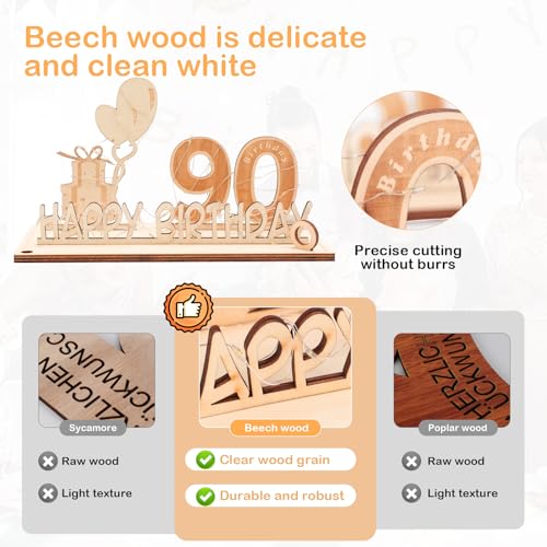 Oferta Flash Seutgjie regalos originales para hombre y mujer 90 años cumpleaños dinero regalo madera con lazo de Lámpara LED papel embalaje libro visitas