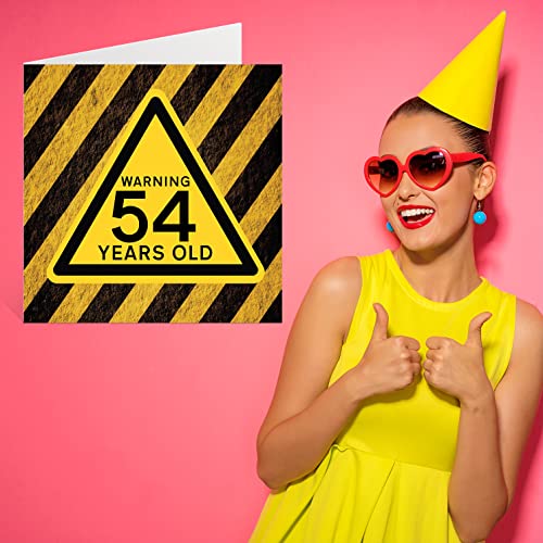 Ofertas de última hora Divertidas tarjetas   cumpleaños número 54 para hombres y mujeres  advertencia  tarjeta   feliz cumpleaños para papá  mamá  145 mmx145 mm  divertidas tarjetas   felicitación   broma   humor