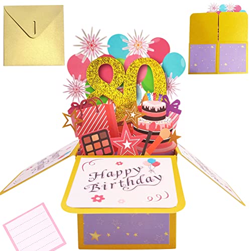 Consigue ahora Tarjeta Cumpleaños 3d Pop Up Tarjetas Felicitacion Cumpleaños 80th Birthday Card para Hombres y Mujeres Familias Amantes Amigos BlackFriday y Niños (A 80) Rebajas 2024 | regaloscumple.com