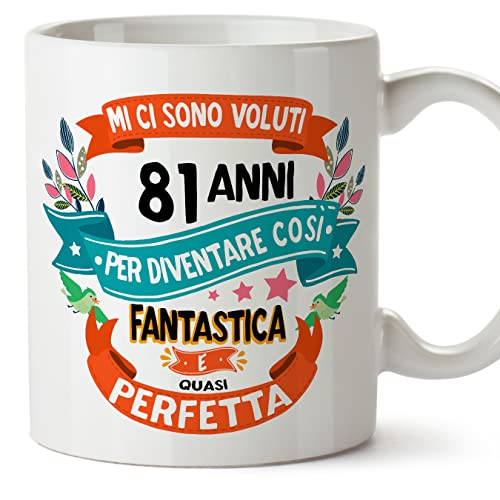 Comprar MUGFFINS Tazas 81 Cumpleaños - En Italiano - Mi ci sono voluti 81 anni per diventare Regalos cosi fantastico - 11 oz - Regalo original y divertido Top Precio 2024 | regaloscumple.com