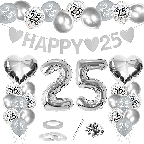 Consigue ahora Globos Metalizados Plateados 38 Piezas Plateado Globos Catálogo 25an Bodas Plata Aniversarios Globos para Cumpleaños Bodas Aniversario Fiesta Deco Top Precio 2025 | regaloscumple.com