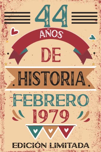 Consigue ahora 44 Años De Historia Febrero 1979: Libro visitas Catálogo cuaderno 110 páginas felicitaciones idea regalo regalo Para la esposa novia mujer La madre Ofertas 2024 | regaloscumple.com