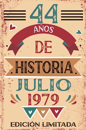 Comprar 44 Años De Historia Julio 1979: Libro visitas cuaderno 110 páginas felicitaciones idea regalo regalo Para la esposa novia mujer La Cumpleaños madre Ofertas 2025 | regaloscumple.com
