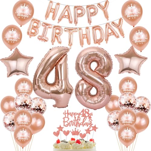 Comprar Globos para 48 cumpleaños decoración para mujer oro rosa globos 48 años decoración cumpleaños para mujeres feliz cumpleaños Catálogo 48 cumpleaños decoración mujer color oro rosa 48 Top Precio 2024 | regaloscumple.com