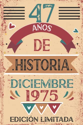 Consigue ahora 47 Años De Historia Diciembre 1975: Libro visitas cuaderno 110 páginas Regalos felicitaciones idea regalo regalo Para la esposa novia mujer La madre Top Precio 2024 | regaloscumple.com