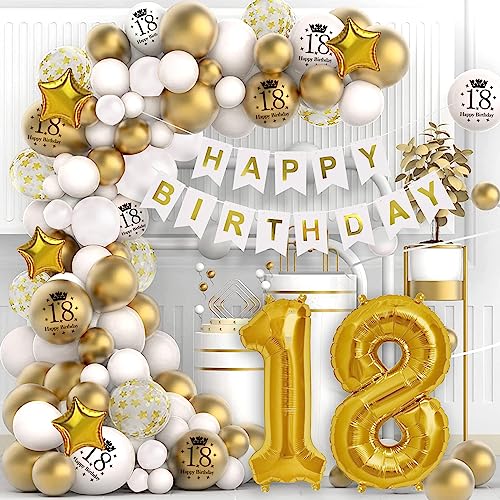 Oferta Decoracion Cumpleaños, 18 Oro Globos Banner Cumpleaños Años Cumpleaños y