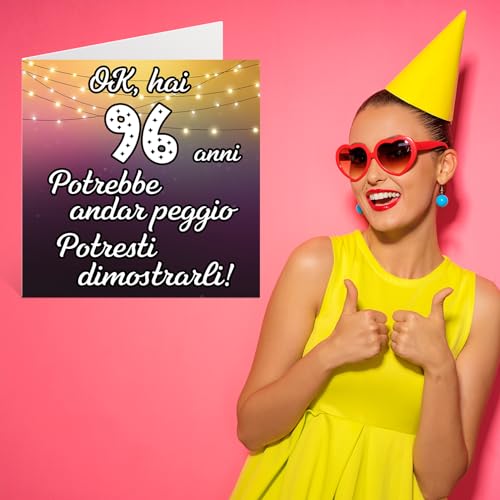 Comprar en Amazon Stuff4 Tarjeta de cumpleaños número 96 para hombres y mujeres