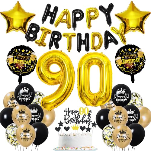 Consigue ahora 90 años cumpleaños decoración oro negro 90 Globos Navidad Hombre Mujer oro 90 cumpleaños globo oro negro decoración 90 años fiesta decoración globos 90 cumpleaños oro negro 90 años decoración tarta Top Precio 2025 | regaloscumple.com