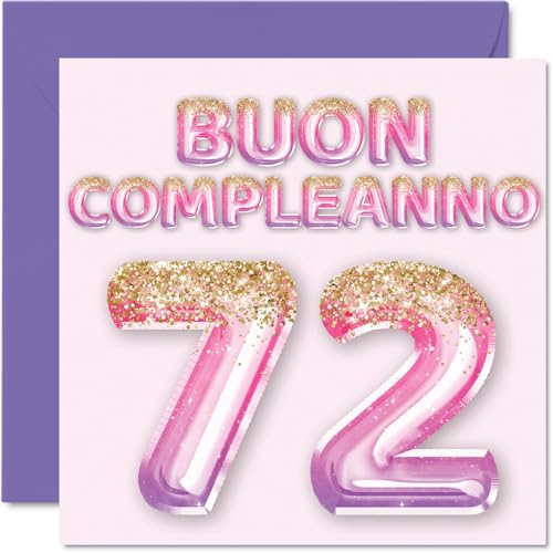 Comprar Tarjeta felicitación 72 cumpleaños para mujer globos con purpurina rosa morado tarjetas feliz cumpleaños 72 para mujer 72 años mamá bisabuela abuela 145 mm Catálogo setenta dos setenta dos cumpleaños Ofertas 2024 | regaloscumple.com