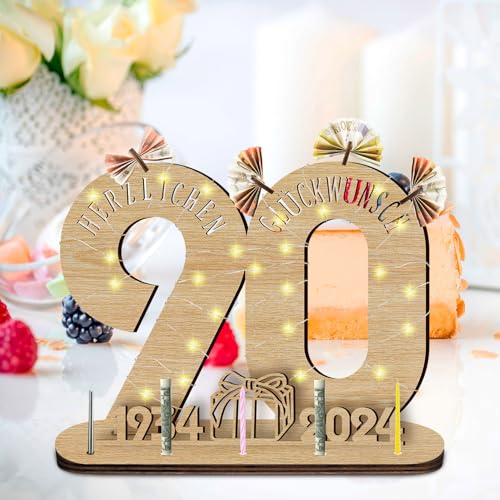 Mejores precios Idota madera 90 2024 libro LED, dinero, madera, cumpleaños placa 90 libro