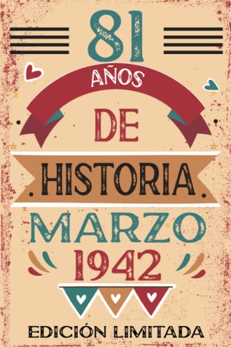 Consigue ahora 81 Años De Historia Marzo 1942: Libro visitas cuaderno 110 páginas felicitaciones idea regalo Regalos regalo Para la esposa novia mujer La madre Rebajas 2024 | regaloscumple.com