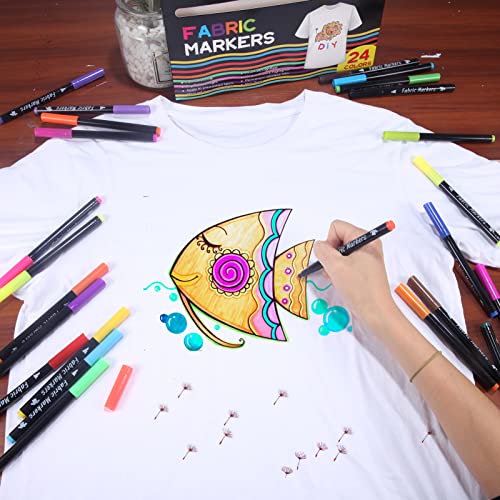 Mejores precios Ihaspoko Rotuladores Para Tela, 12 Colores Rotulador Textil Permanente para Camisetas Jeans Sombreros Bolsas de Lona Zapatos
