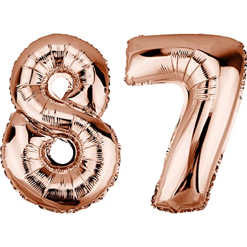 Comprar DekoRex Globo papel aluminio oro rosa 82 cm decoración para cumpleaños Navidad aniversario boda (número 87) Ofertas 2025 | regaloscumple.com