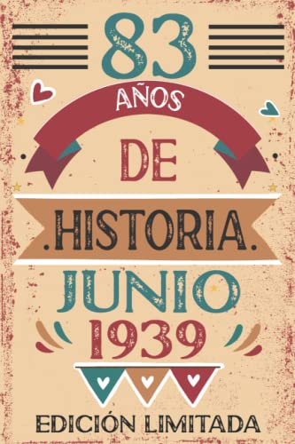 Comprar 83 Años De Cumpleaños Historia Junio 1939: 83 años. Libro visitas cuaderno 110 páginas felicitaciones idea regalo regalo Para la esposa novia mujer La madre Top Precio 2024 | regaloscumple.com