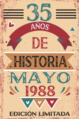 Consigue ahora 35 Años De Historia Mayo 1988: Libro Catálogo visitas cuaderno 110 páginas felicitaciones idea regalo regalo Para la esposa novia mujer La madre Top Precio 2023 | regaloscumple.com