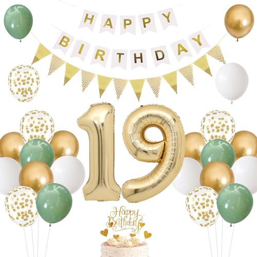 Comprar UDRKFOPK Globos 19 años cumpleaños Cumpleaños aguacate verde número 19 para cumpleaños decoración 19 años niña globos cumpleaños 19 años niña para hombre mujer decoraciones fiesta Ofertas 2025 | regaloscumple.com