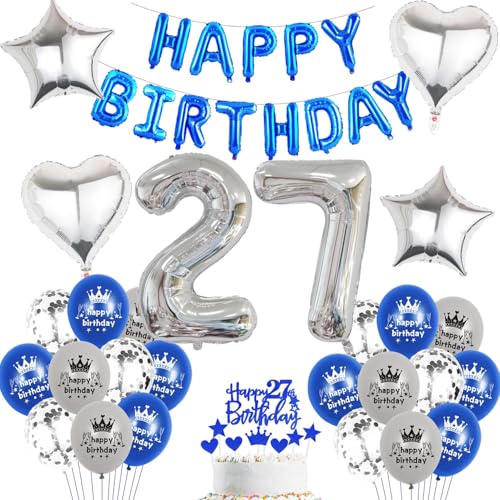 Consigue ahora Globo 27 cumpleaños para hombre azul decorativo 27 años decoración para hombre azul juego feliz cumpleaños 27 años decoración 27 años juego Navidad decoración para hombre (27) Rebajas 2024 | regaloscumple.com