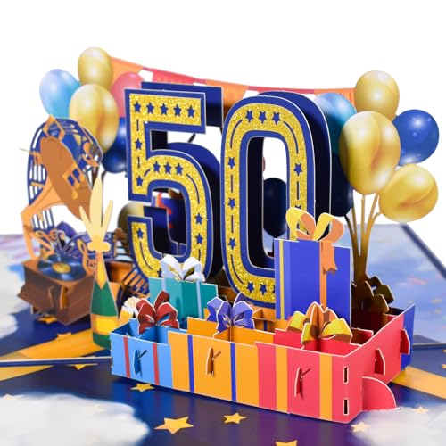 Ofertas Ants Tarjeta 50 boda, aniversario tarjeta 3D, cumpleaños aniversario tarjeta