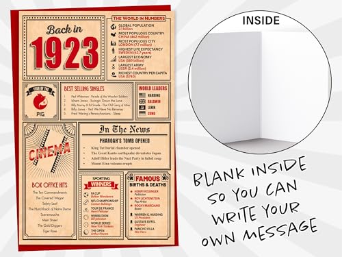 Ofertas de última hora Monster cumpleaños 100 Tarjeta en en año, felicitación y tarjetas mujeres, cumpleaños