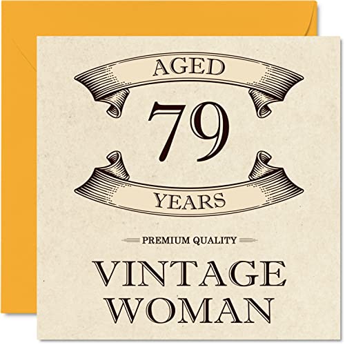 Consigue ahora Tarjetas cumpleaños vintage 79 años para mujeres 79 años divertida tarjeta cumpleaños para mamá hermana esposa abuela abuela tía Catálogo 145 mm x 145 mm tarjeta felicitación 79 Top Precio 2024 | regaloscumple.com