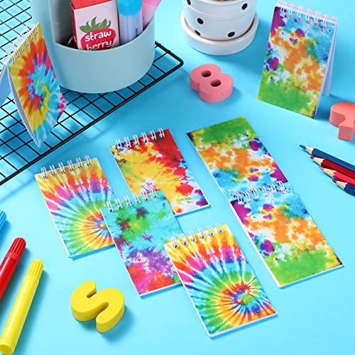 Top Precios 24 Mini Cuadernos de Tie Dye Blocs Notas Pequeños Fiesta Arte Pastel Cuaderno Bolsillo Espiral Bloc Hippie para Niños, 2,36 x 3,94 Pulgadas