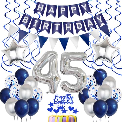 Comprar Globos 45 Años Catálogo Hombre Azul Globos 45 Cumpleaños Hombre Decoracion 45 Cumpleaños Globos Plateados Azules 45 Hombres Cumpleaños Decoracion 45 Globos Plateado Azul 45 Cumpleaños Fiesta Decoracion Top Precio 2024 | regaloscumple.com