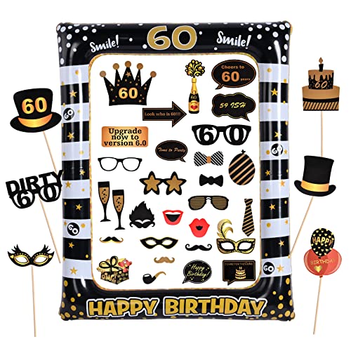 Ofertas de última hora Flintronic Photocall 60 Cumpleaños Accesorios Photocall Cumpleaños Marco Inflable de