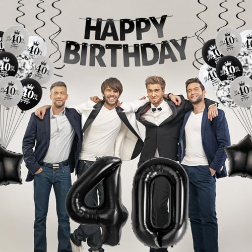 Mejores precios Decoración 55 Cumpleaños Hombre y Mujer - Globos Negro y Gris - Fiesta 55 Años