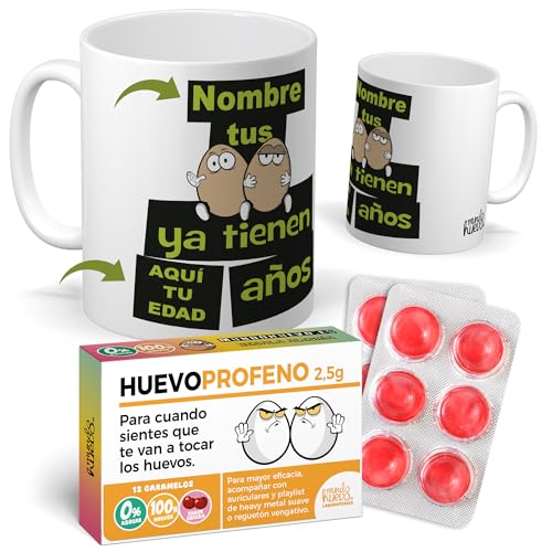 Consigue ahora Mundohuevo Taza Personalizada con Texto. Ideas para regalar Regalo Original. Tus Huevos ya Tienen… años. Haz Top Precio 2025 | regaloscumple.com