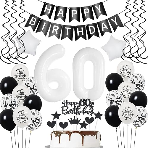 Oferta Globo Años hombre Negro globos cumpleaños años decoración cumpleaños 60 cumpleaños topper 60 hombre