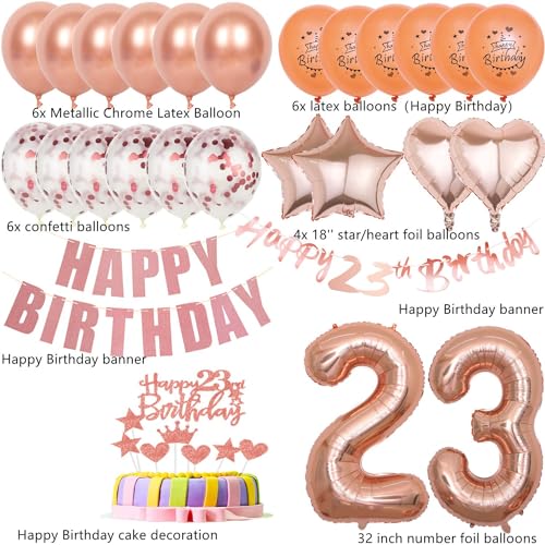 Ofertas de última hora Globos 23 Años cumpleaños Mujer decoración globo 23 Mujer cumpleaños