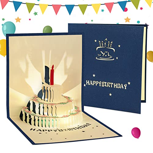 Consigue ahora GGboom Tarjeta Felicitación Cumpleaños 3D Tarjetas Cumpleaños con Música y Luz Postal Regalos Cumpleaños Pop Up Regalo Cumpleaños para Familiares Parejos Amigos (Azul) Rebajas 2024 | regaloscumple.com