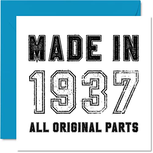 Consigue ahora Stuff4 Tarjeta cumpleaños 86 para hombres y mujeres hecha en 1937 todas las piezas originales divertida tarjeta cumpleaños ochenta y seis ochenta y sexto para Regalos bisabuelo abuela tarjetas Ofertas 2024 | regaloscumple.com