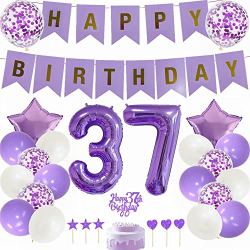 Comprar Yunchu Online Decoración cumpleaños para 37 BlackFriday años diseño hombre y mujer color lila Top Precio 2025 | regaloscumple.com