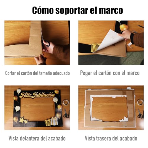 Ofertas de última hora GEBETTER 21Pcs Photocall Feliz Jubilación Español, 1 * Marco de Fotos + 20 Accesorios, Decoración Fiesta Oro Negro Regalo Jubilado Fotocall Foto Prop Fotomaton Adornos Retirement